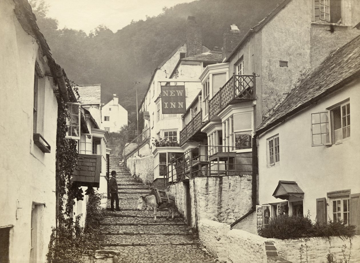 Clovelly, Torridge, Devon, Reino Unido (fotografía en blanco y negro) de Unbekannter Künstler