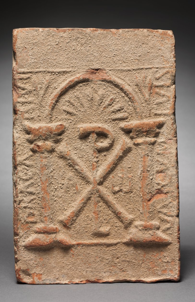 Placa de tumba columbario con el monograma de Cristo, 500-800 de Unbekannt