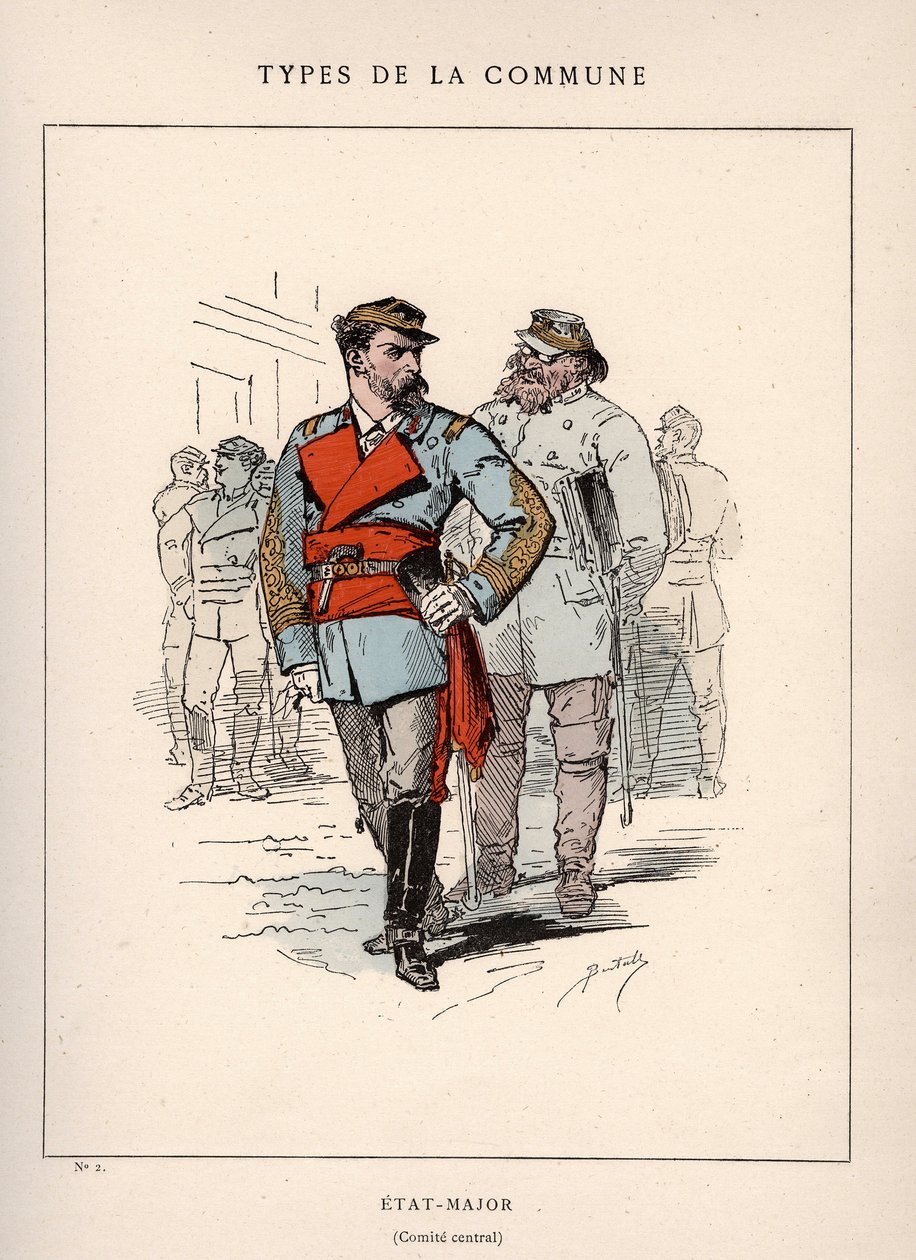Comuna de París: traje de ÉTAT-MAJOR (Estado mayor) en "Les Communeux de Unbekannter Künstler