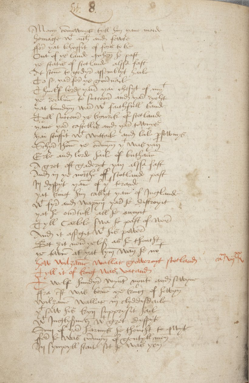 Copia de la Crónica de Andrew of Wyntoun, Fol 319 verso, detalle, c.1550 de Unbekannt