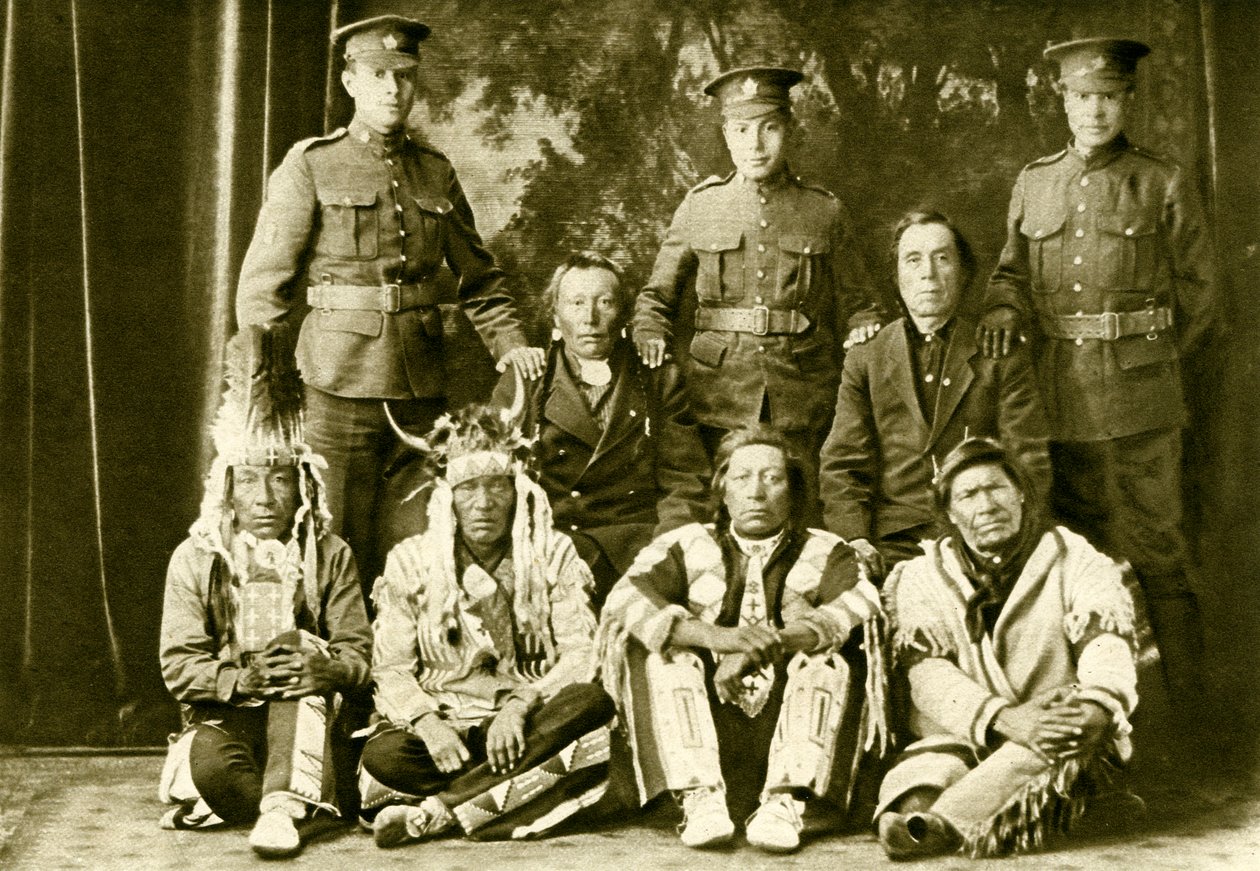 Canadienses de las Primeras Naciones Cree durante la Primera Guerra Mundial de Unbekannter Künstler