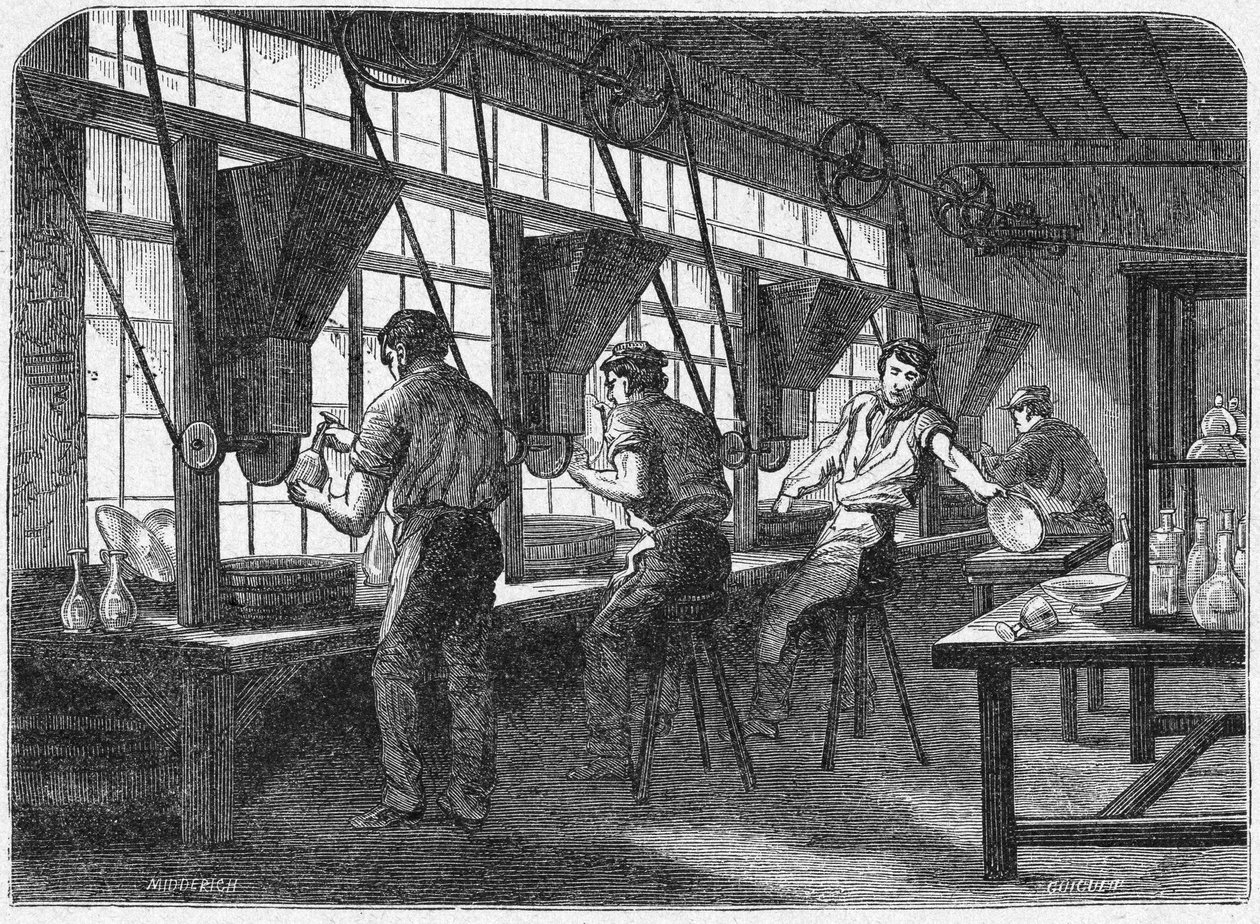 Corte de cristal, c.1880 (grabado) de Unbekannter Künstler