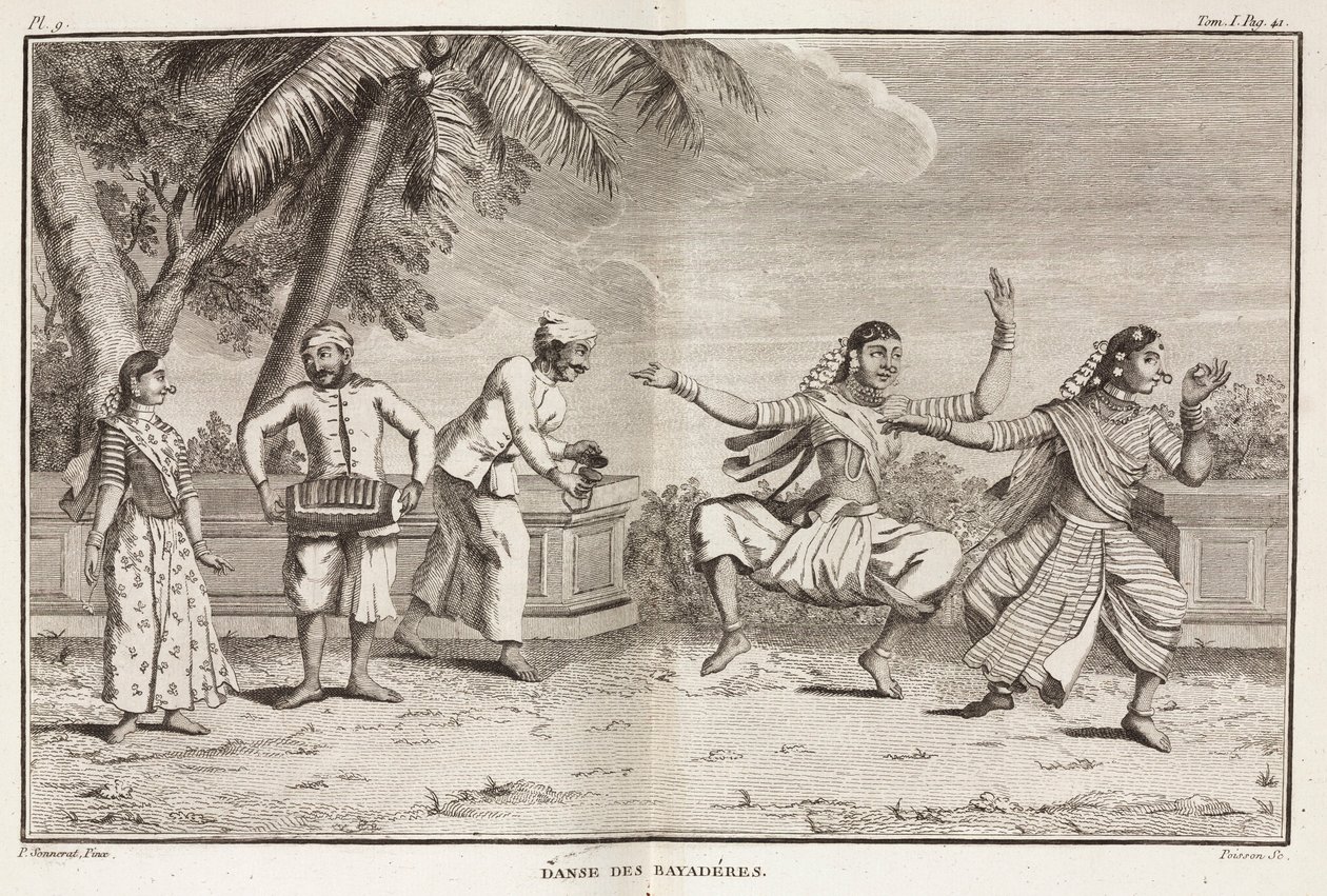 Bailarines y músicos, India de Unbekannt