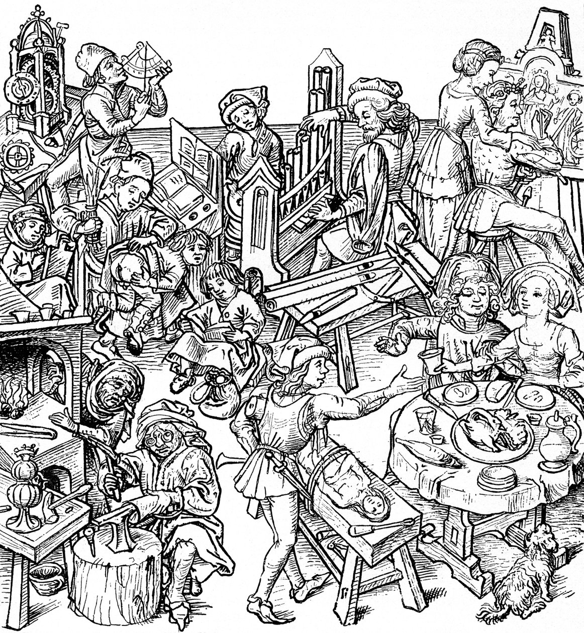 La vida doméstica del siglo XVI de Unbekannter Künstler