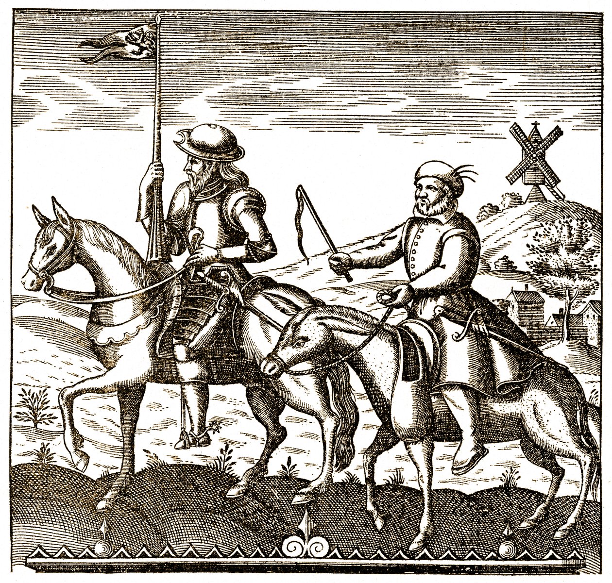 Don Quijote y Sancho Panza de Unbekannter Künstler