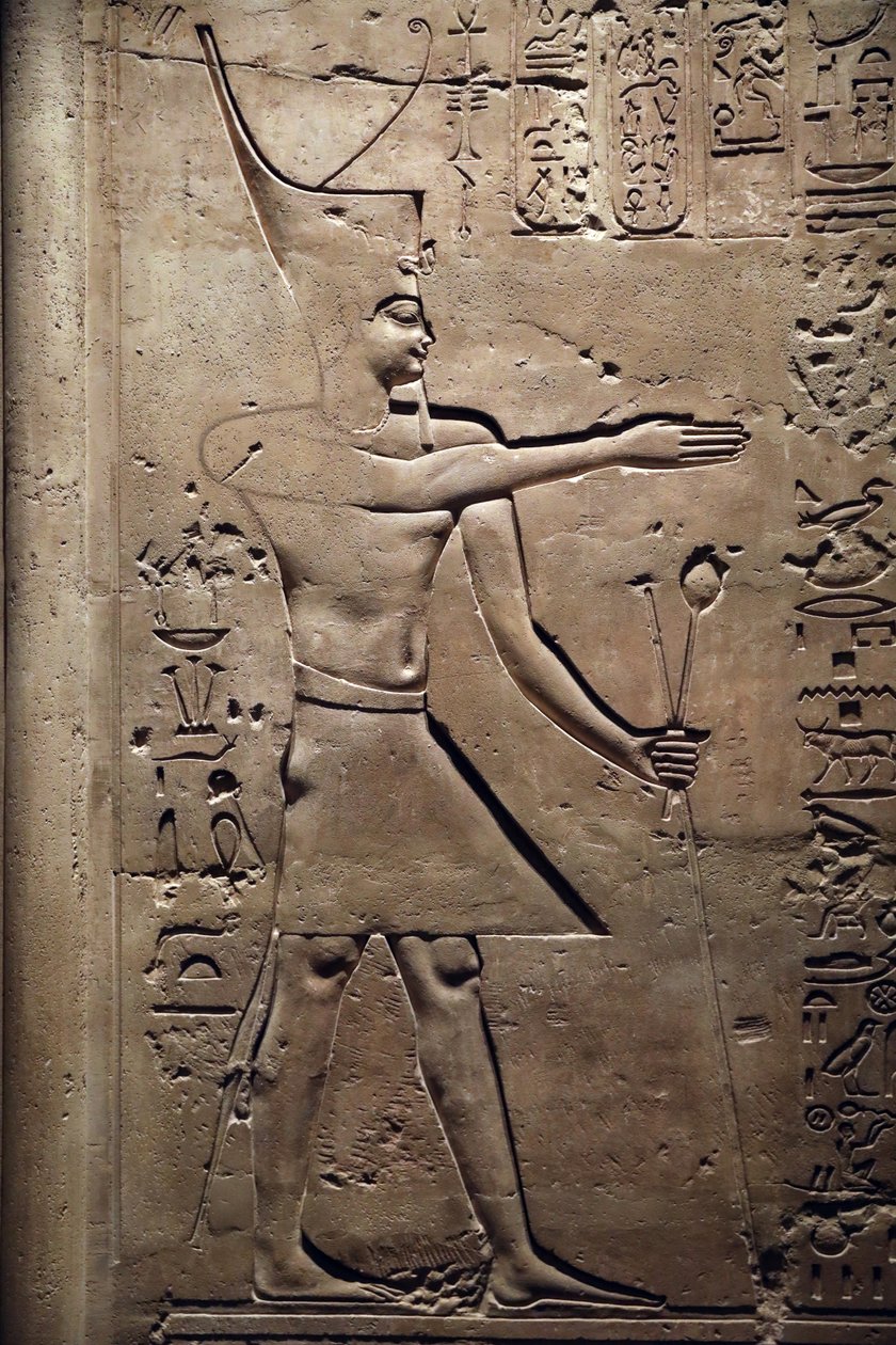 Egipto, Medamud, puerta del templo de Montu, detalle, 221-205 a.C. de Unbekannter Künstler