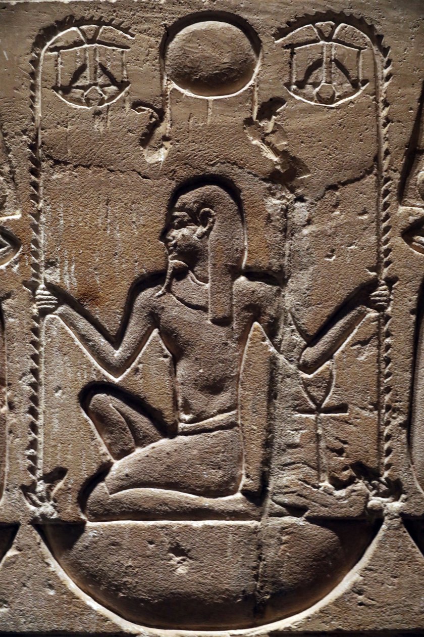 Egipto, Medamud, puerta del templo de Montu, detalle 221-205 a.C. de Unbekannter Künstler
