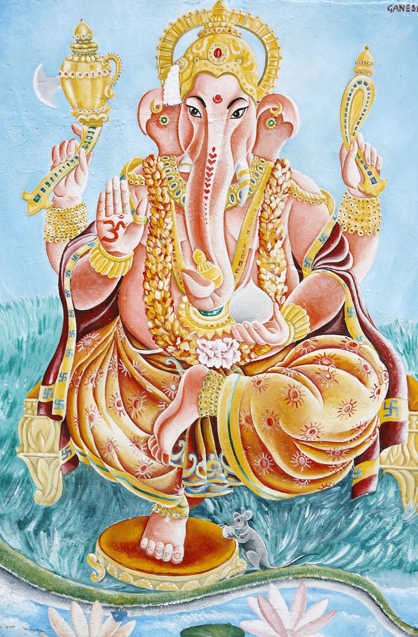 Dios hindú con cabeza de elefante Ganesh, Katmandú, Nepal de Unbekannt