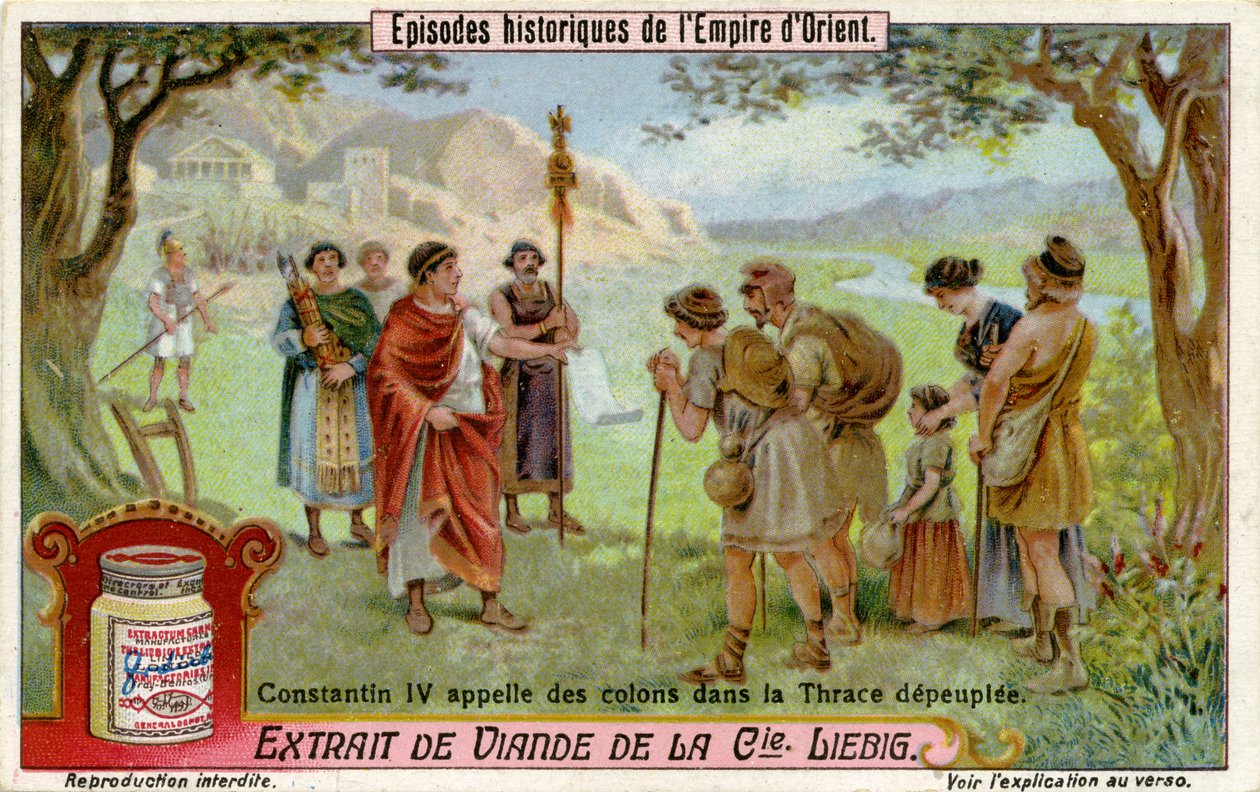 Emperador Constantino IV y colonos de Unbekannt