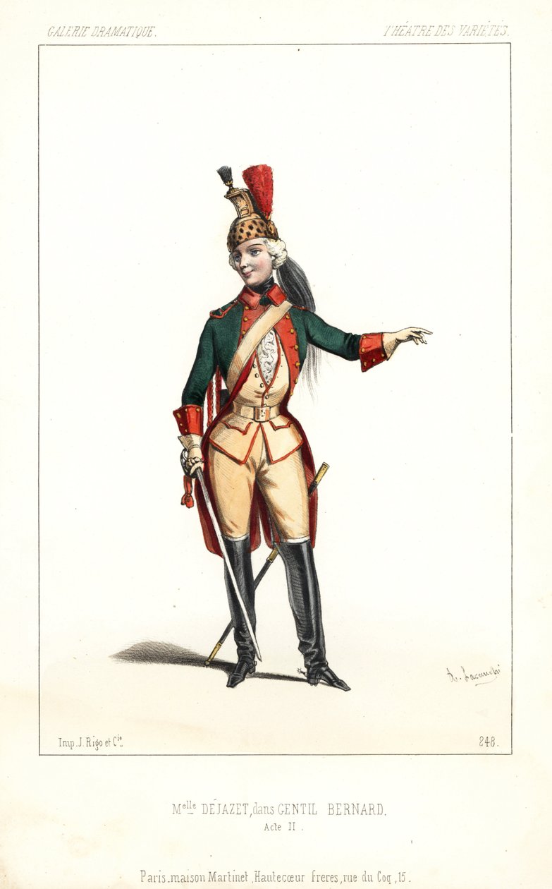 La actriz inglesa Pauline Virginie Dejazet como Gentil Bernard, ou L