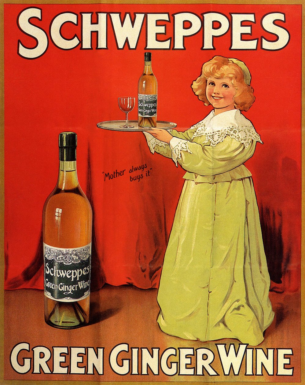 Cartel publicitario inglés de los refrescos "Schweppes Green Ginger Wine de Unbekannter Künstler