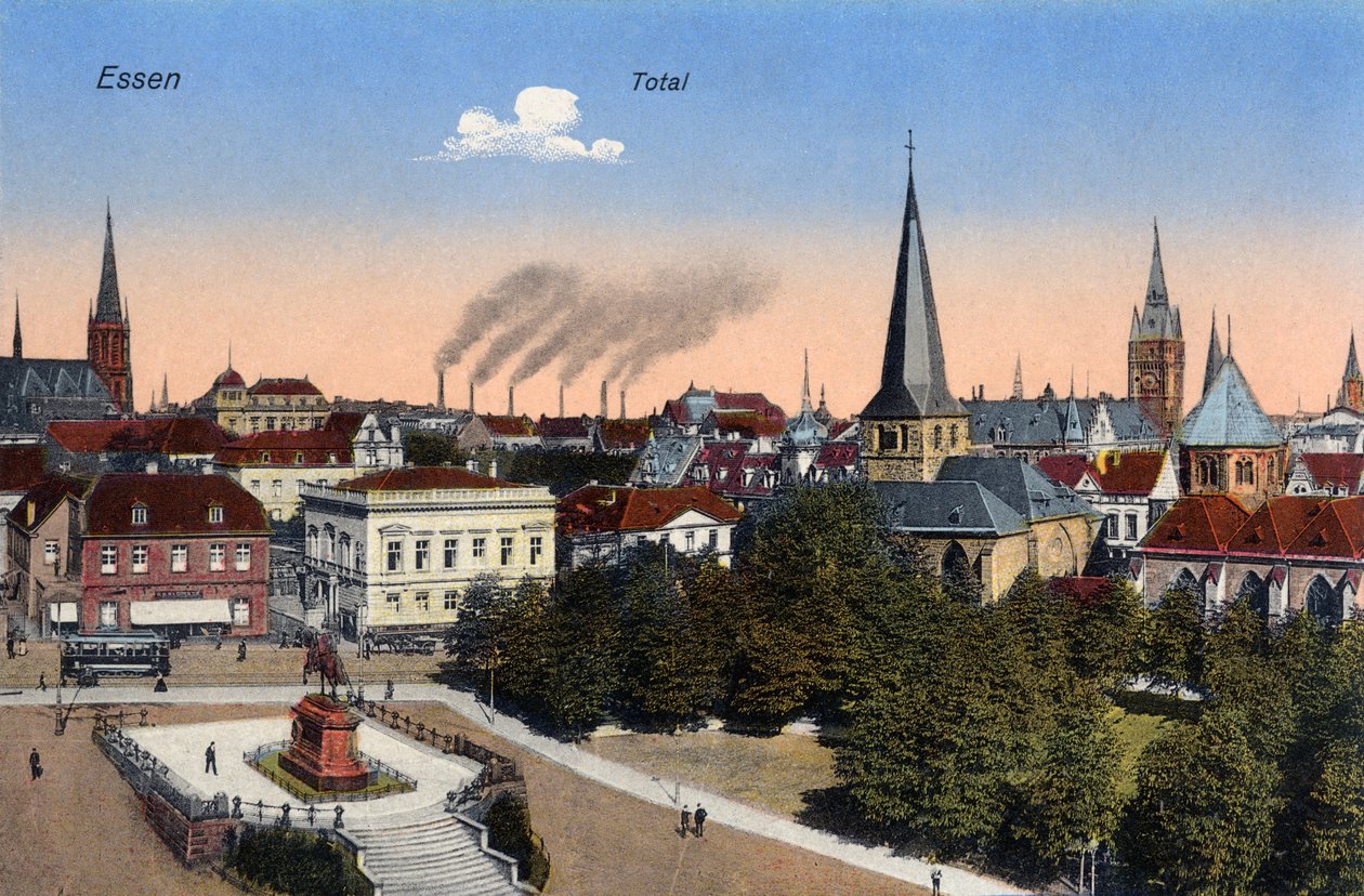 Essen, Alemania - Vista del centro de la ciudad, principios del siglo XX (tarjeta postal) de Unbekannter Künstler