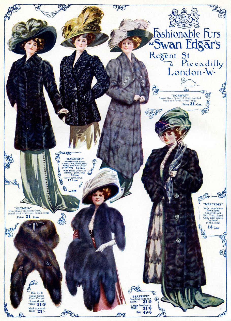 Moda: Anuncio "Pieles a la moda de Unbekannter Künstler