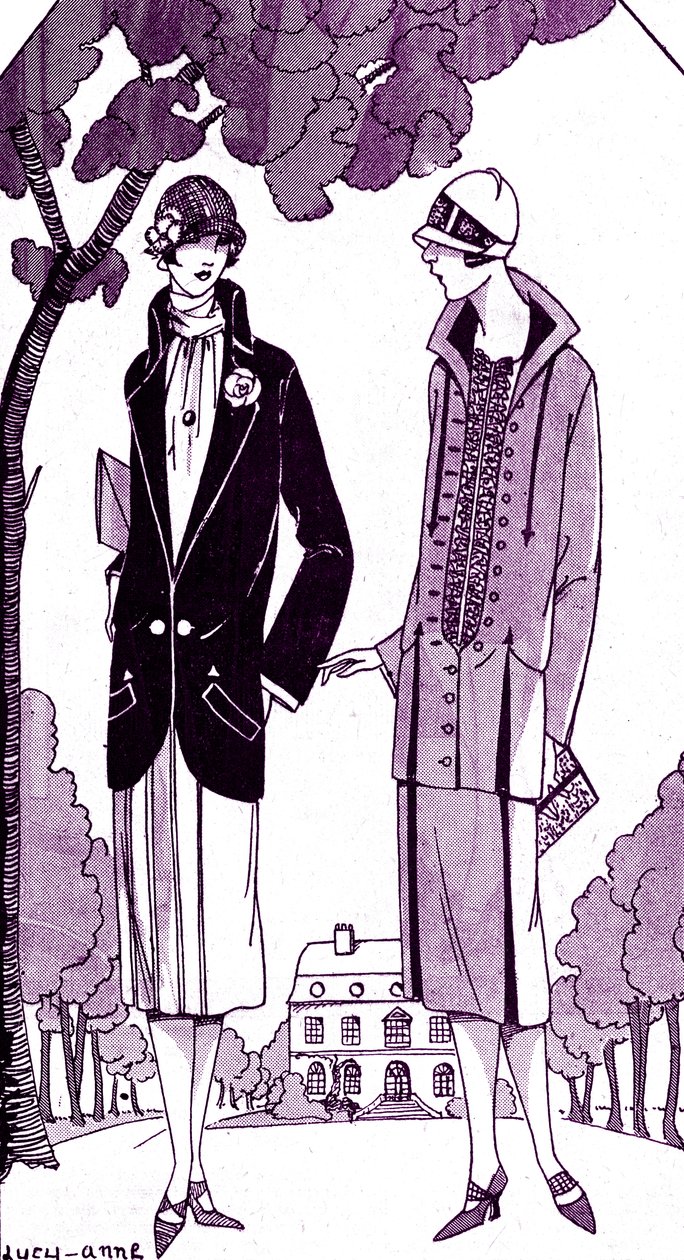 Moda: vestidos de día / trajes en mayo de 1925 de Unbekannter Künstler
