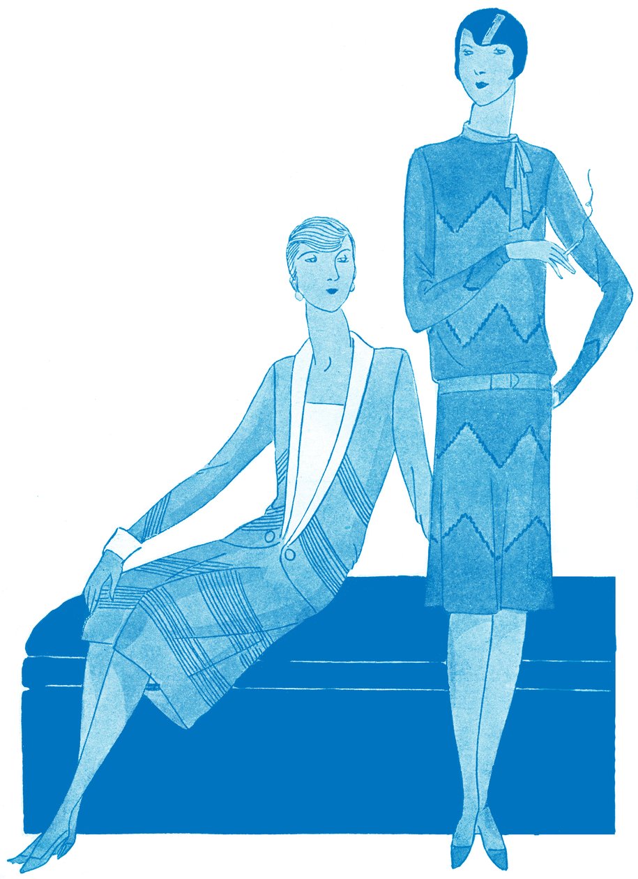 Moda: vestidos en la primavera de 1928 de Unbekannter Künstler