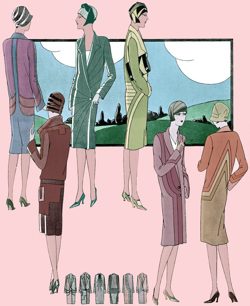 Moda: abrigos ligeros en la primavera de 1928 de Unbekannter Künstler