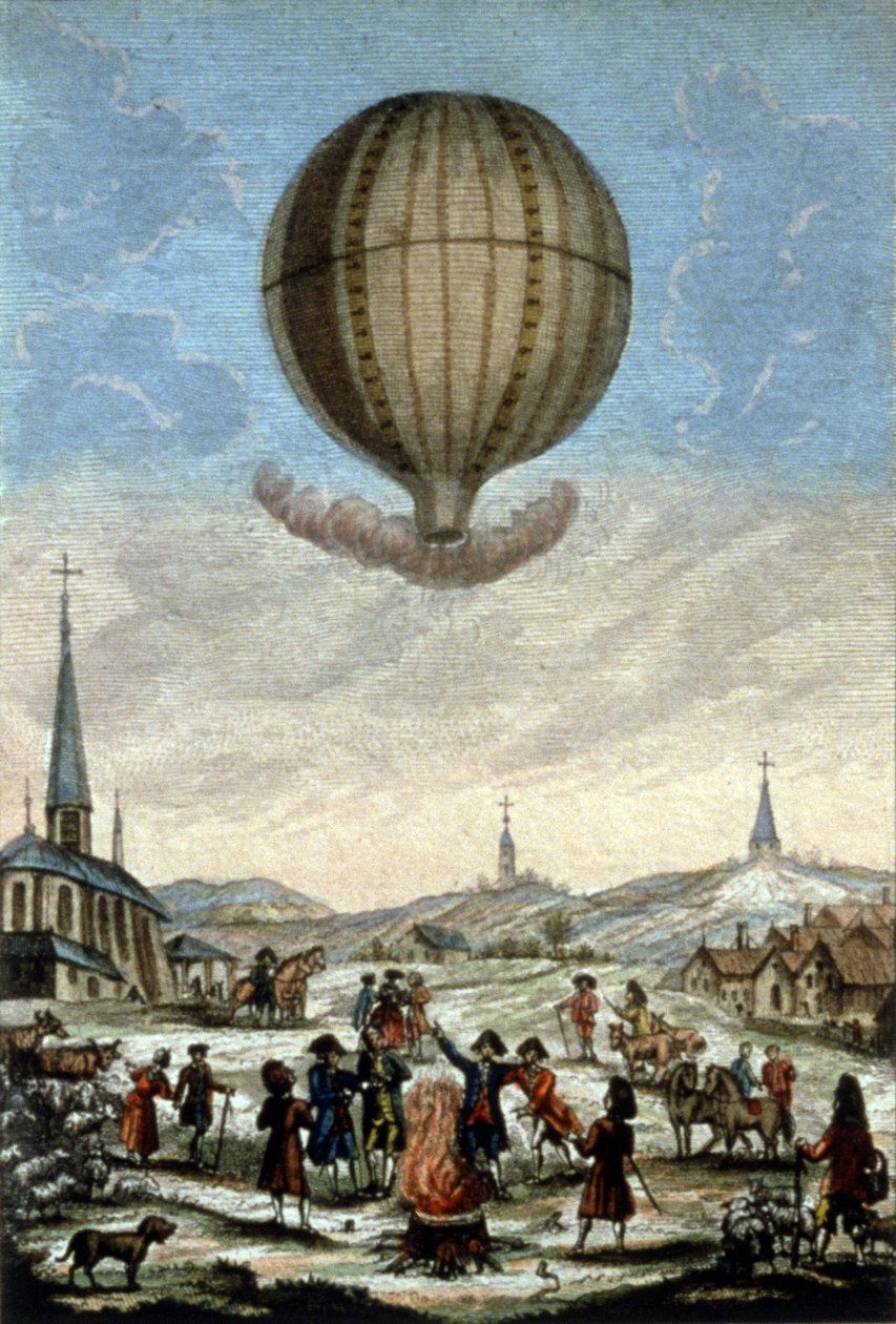Primera ascensión en globo Montgolfier en Annonay de Unbekannter Künstler