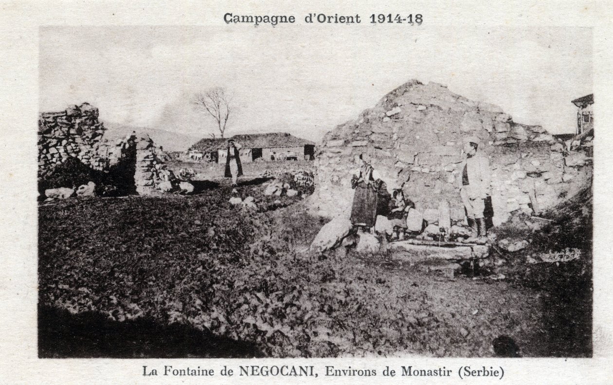 Primera Guerra Mundial - Campaña del Este: Fuente Negocani en Serbia (actualmente Macedonia) de William M. Timlin