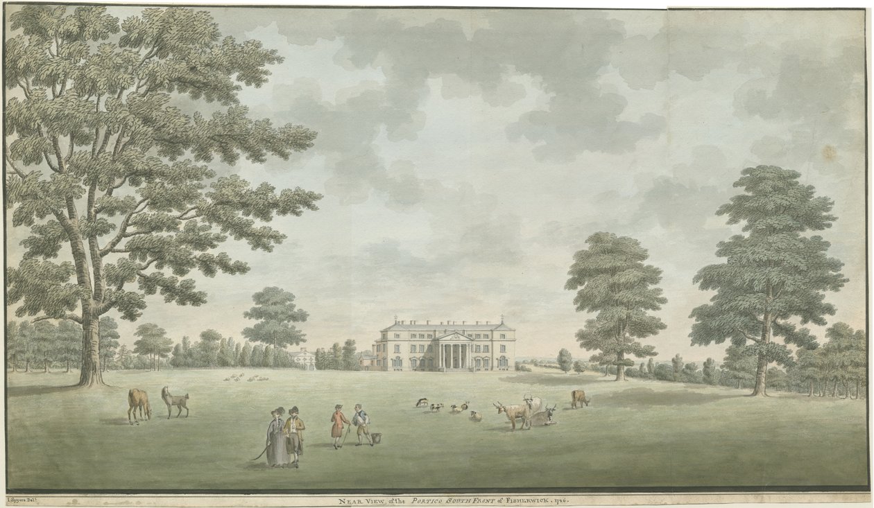Fisherwick Hall: pintura a acuarela, 1786 de Unbekannt