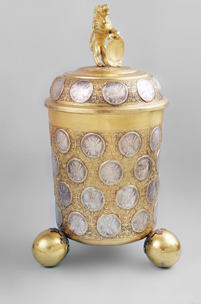 Jarra, Augsburgo, decorada con monedas de Unbekannt