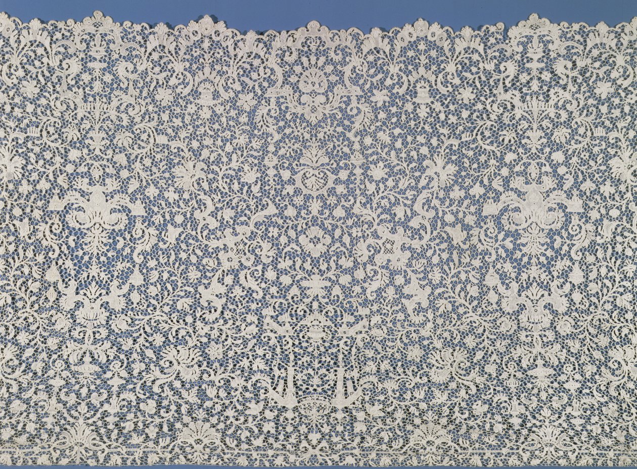 Volante de encaje guipur, francés, c.1700 de Unbekannt