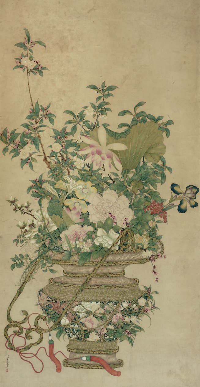Flores de las cuatro estaciones, dinastía Qing, siglo XVIII-XIX de Unbekannt