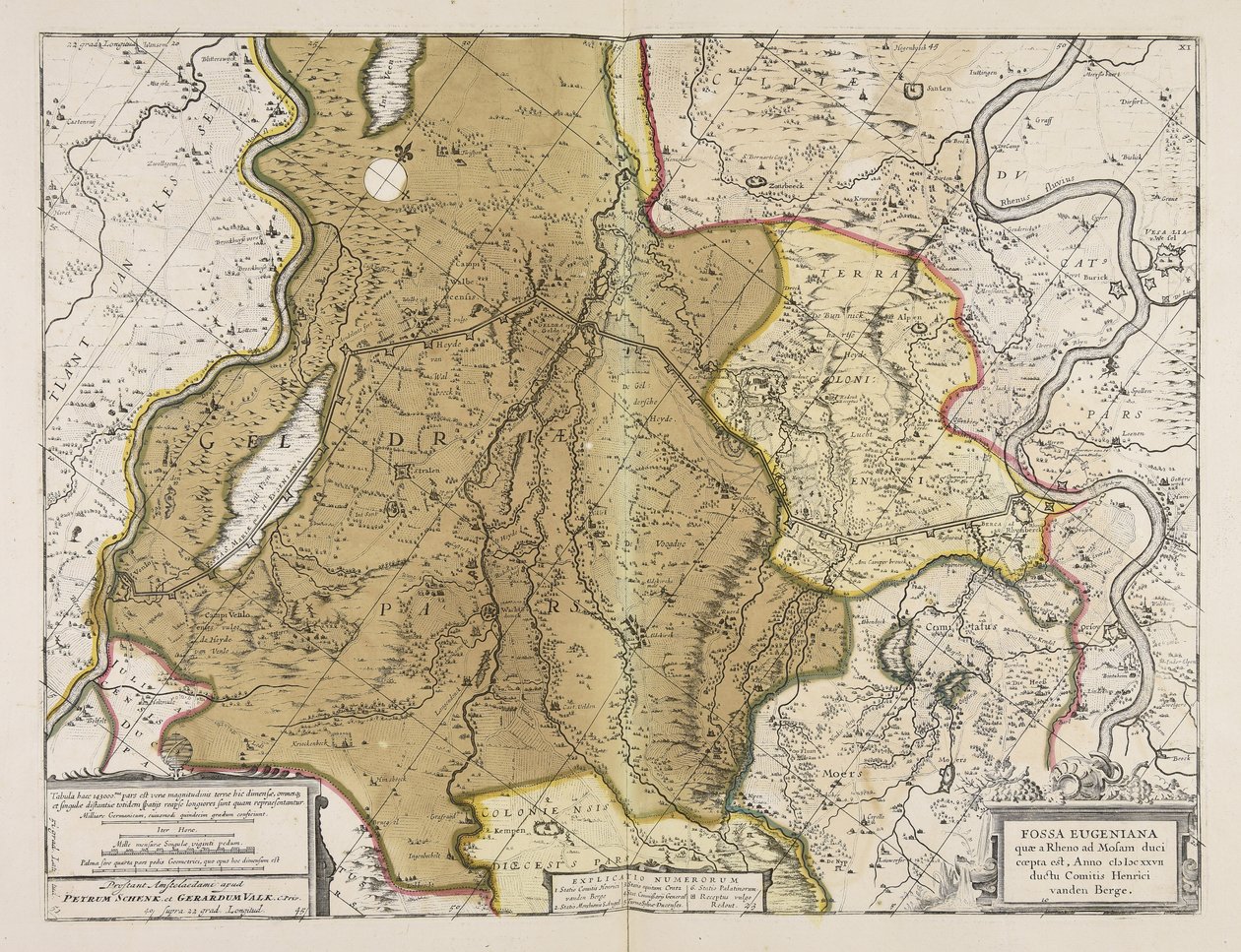 Fossa Eugeniana quae a Rheno ad Mosam duci coepta est anno MDCXXVII ductu comitis Henrici vanden Berge de Unbekannter Künstler