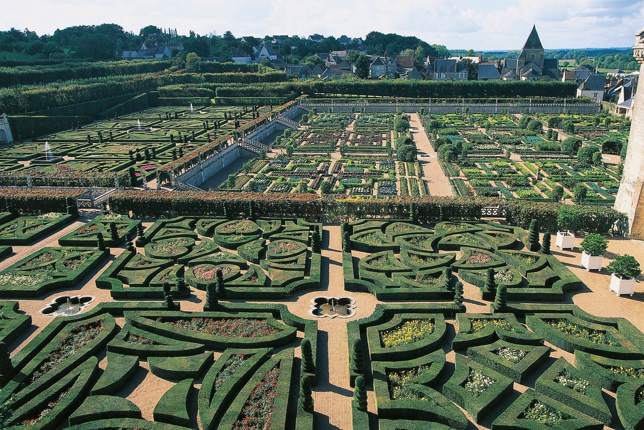 Francia, Centro, Valle del Loira, Jardines del Castillo de Villandry, jardines de Benjamin Baud