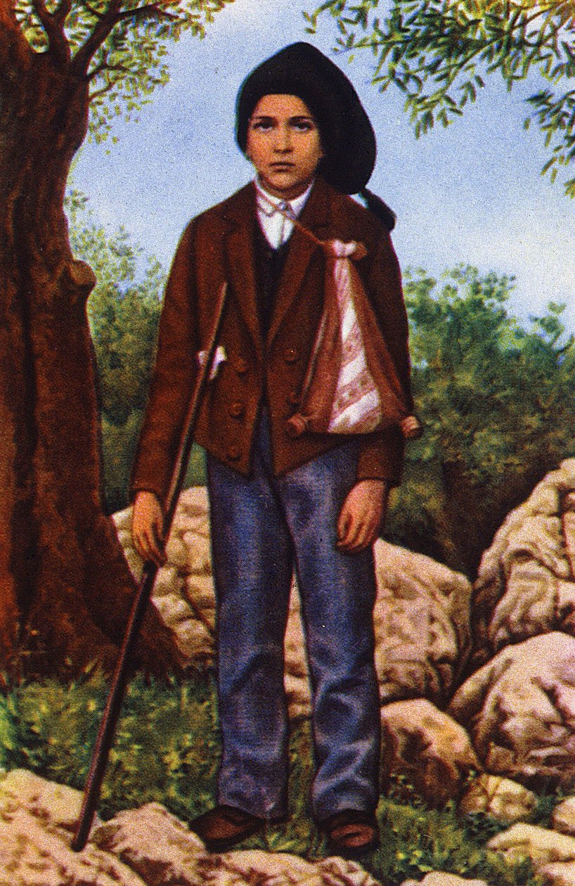 Francisco Marto que vio a la Virgen María en Fátima en 1917, c. 1920-1930 (postal) de Unbekannter Künstler