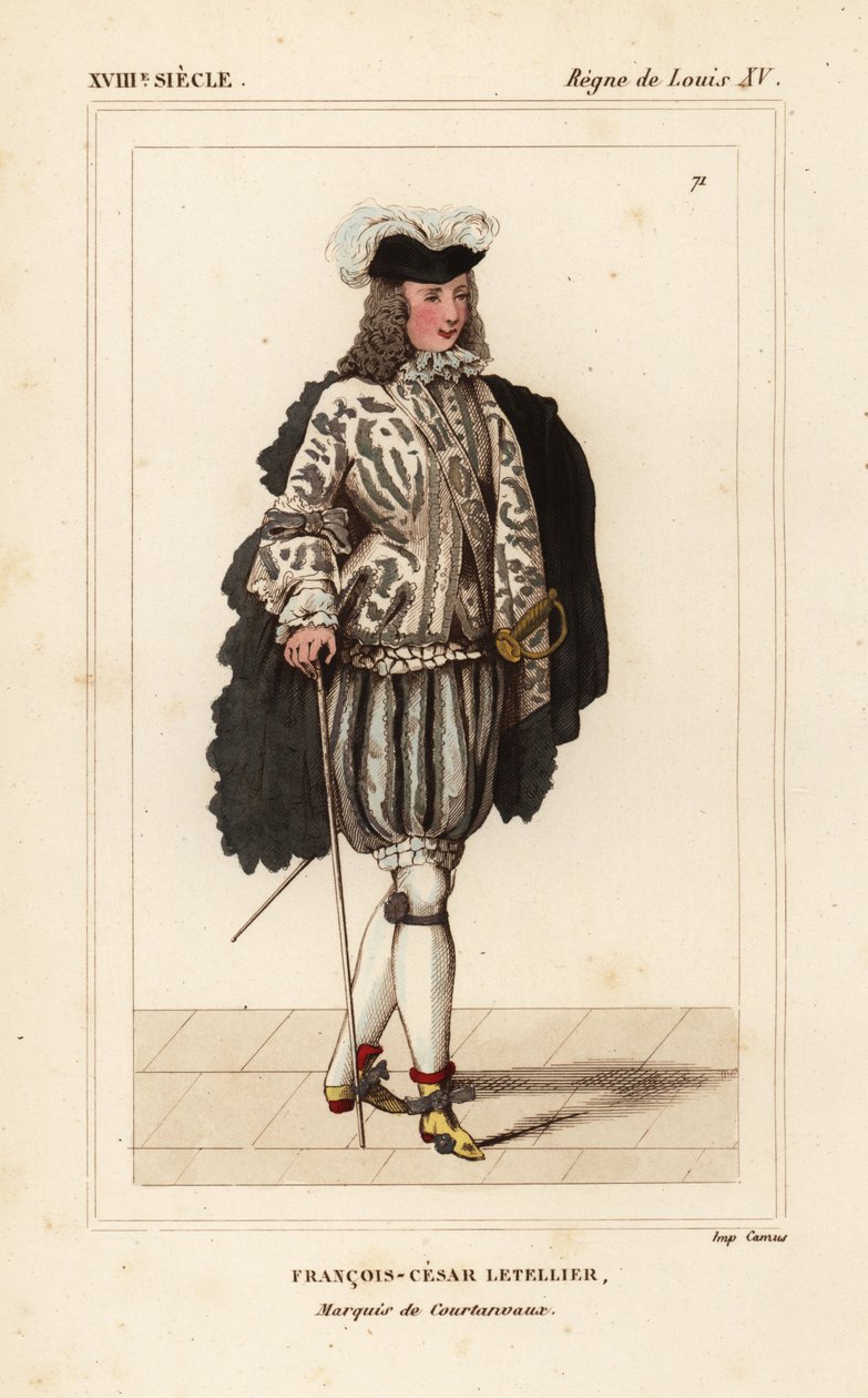 François-Cesar Letellier, marqués de Courtanvaux, científico y militar, miembro de la Academia de Ciencias de Unbekannter Künstler