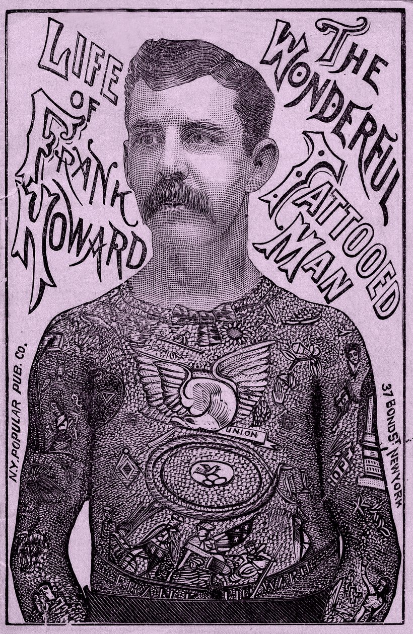 Frank Howard el Maravilloso hombre tatuado, c.1900 de Unbekannt