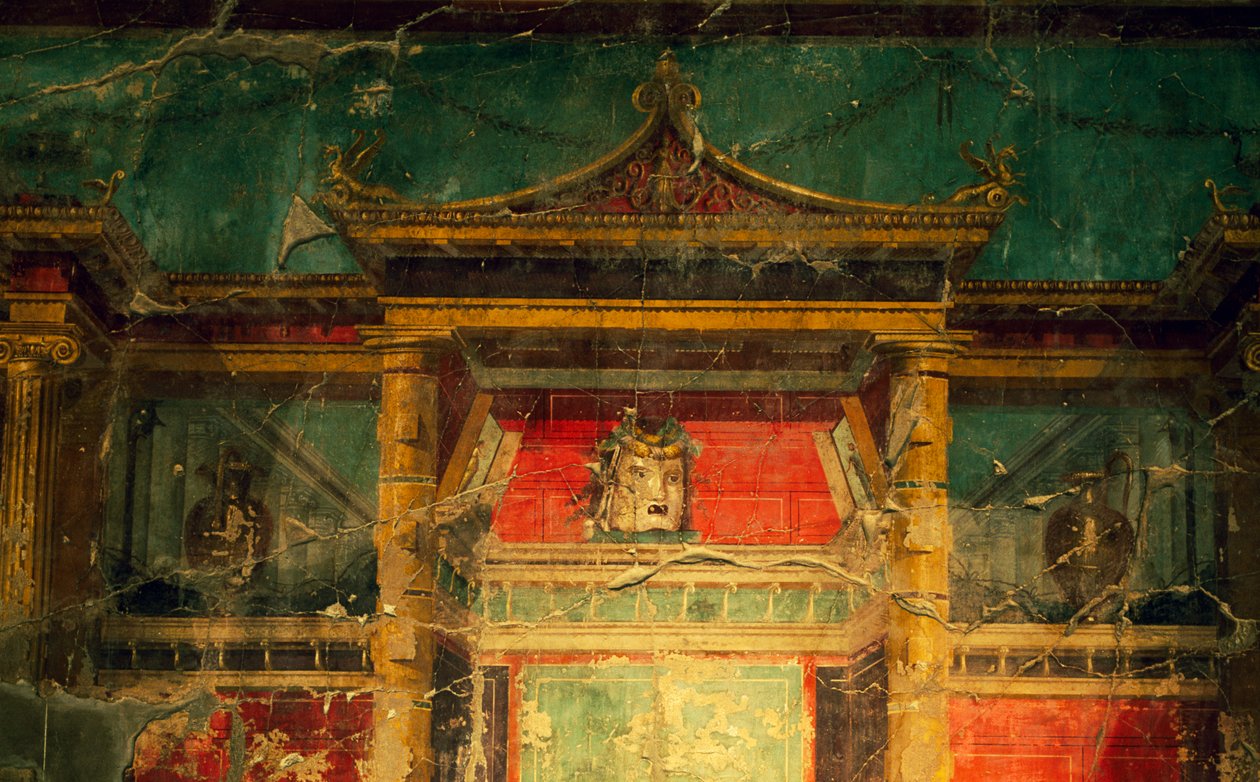 Fresco en el salón, Villa Poppaea, área arqueológica de Oplonti, Torre Annunziata (Lista del Patrimonio Mundial de la Unesco) de Benjamin Baud