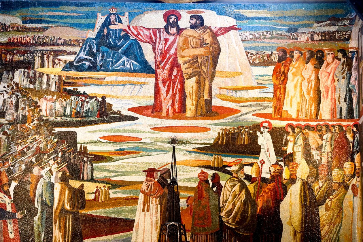 Fresco en la basílica católica romana de la Anunciación, Nazaret, Galilea, Israel. de Unbekannt