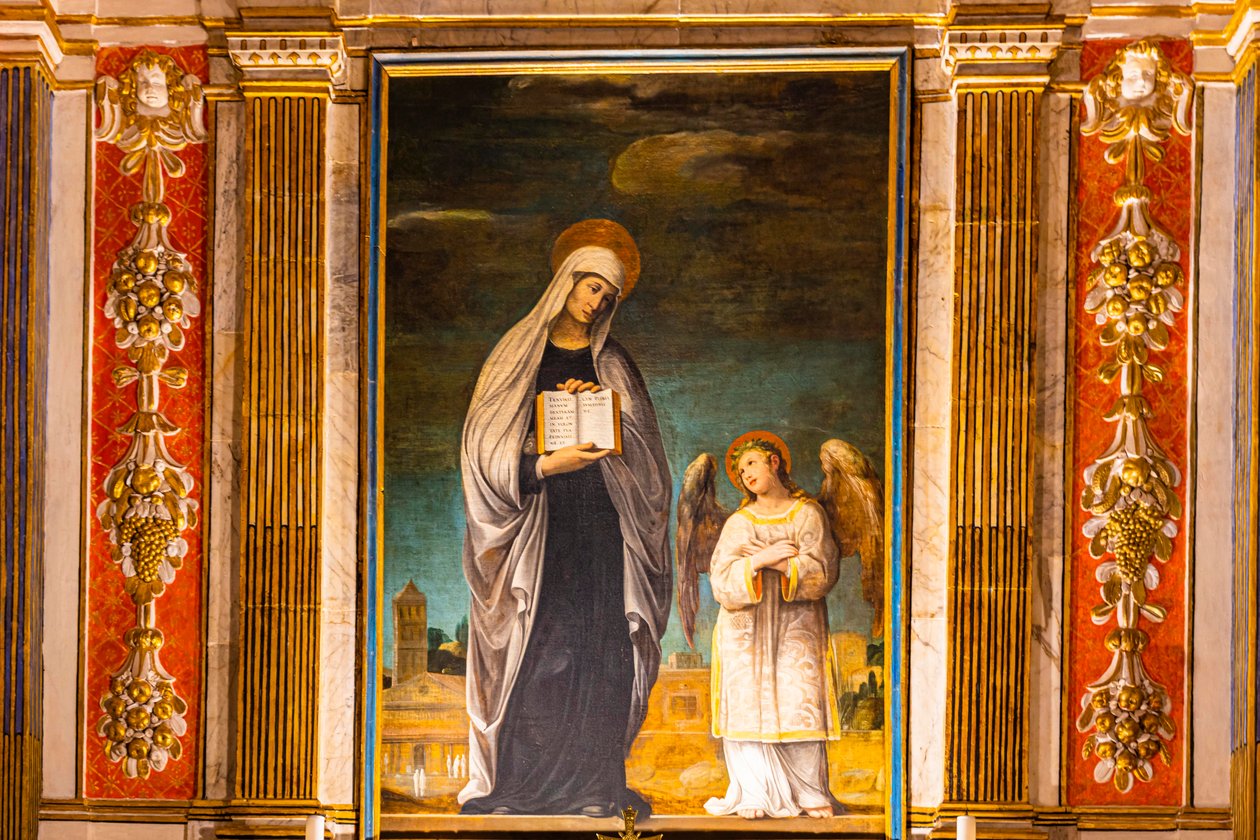Frescos con motivos bíblicos, Abadía de Monte Oliveto Maggiore, cerca de Buonconvento, Toscana, Italia, Europa de Unbekannter Künstler