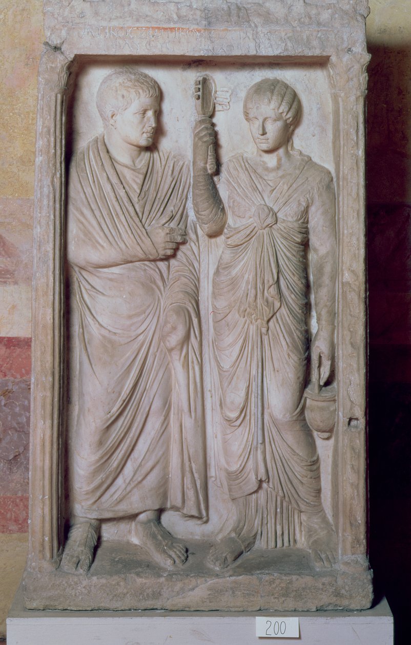 Estatua funeraria con pareja casada, griega de Unbekannt