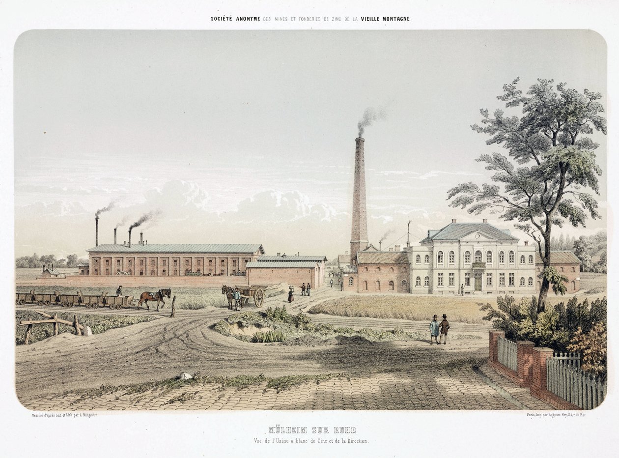 Escenas Industriales Generales. Fábrica de zinc en Mulheim an der Ruhr, Alemania de Unbekannt