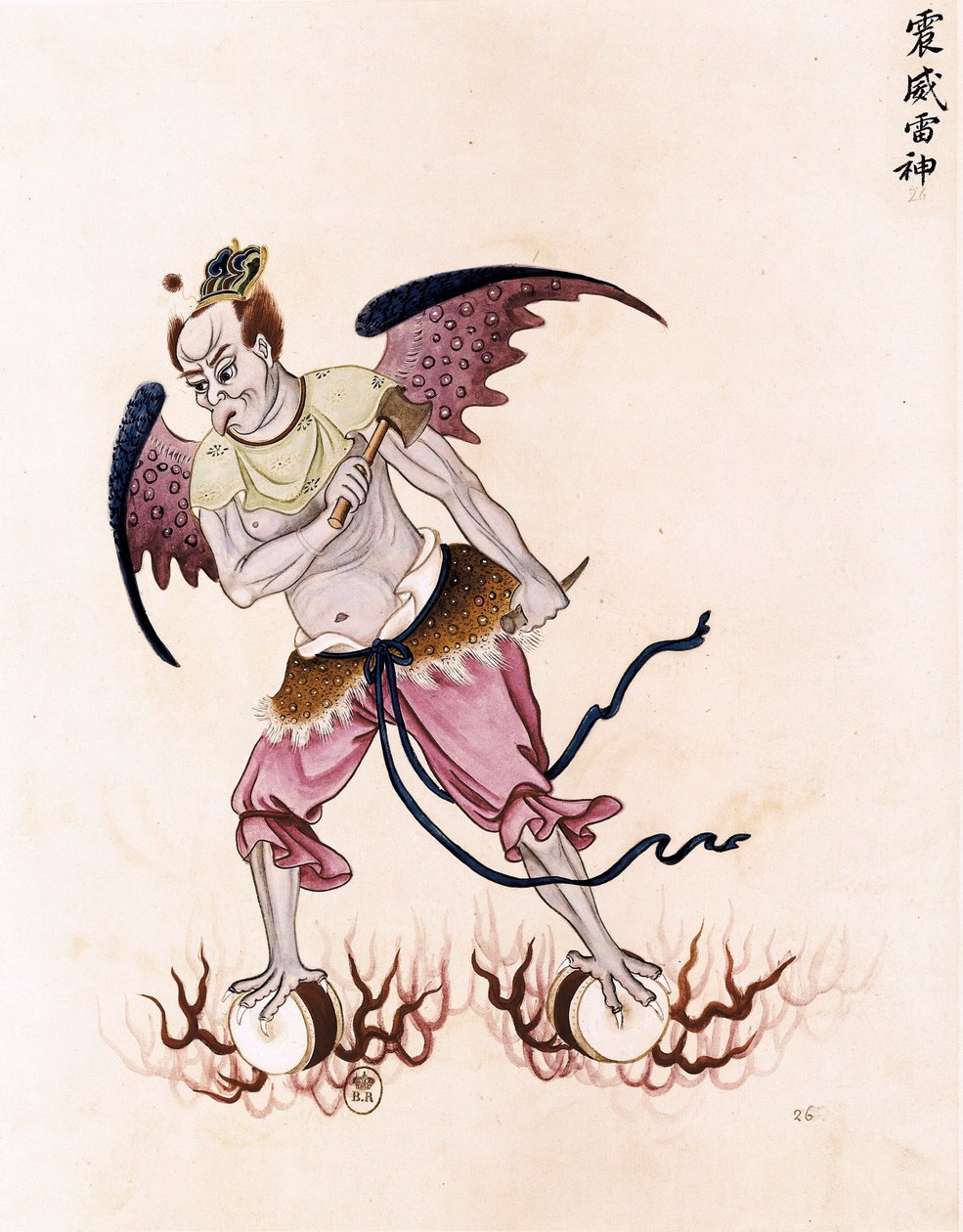 Genio del mal del chamanismo taoísta. Pintura, arte chino. de Unbekannter Künstler
