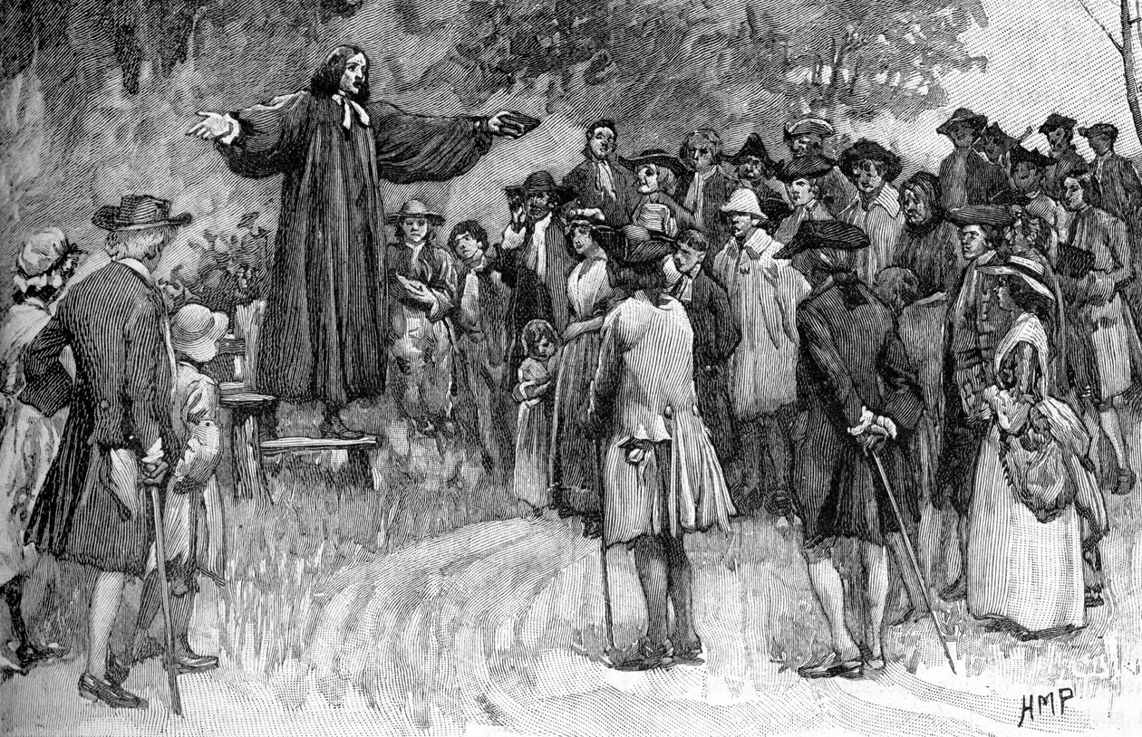 George Whitefield predicando en las colonias de Unbekannter Künstler