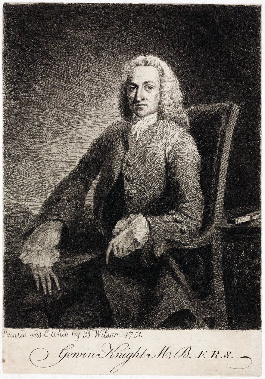 Gowin Knight, científico, c 1751 de Unbekannt