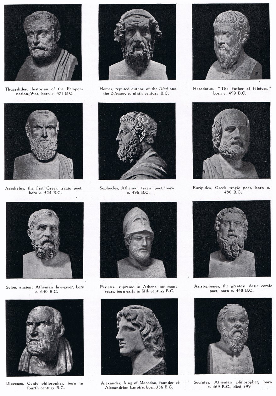 Grandes de la Historia Griega, ilustración de 