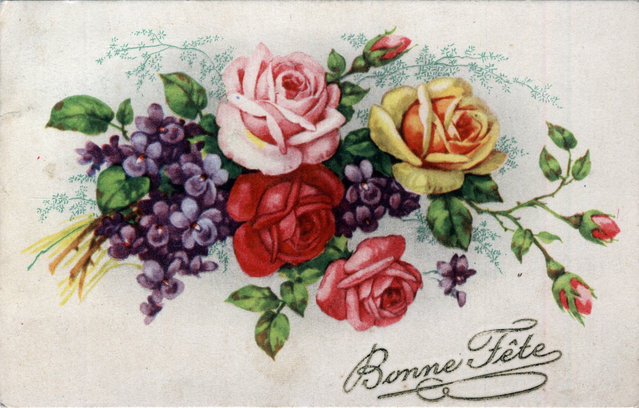 Tarjeta de felicitación para el Día de la Madre: Postal fechada en 1945 de Unbekannt
