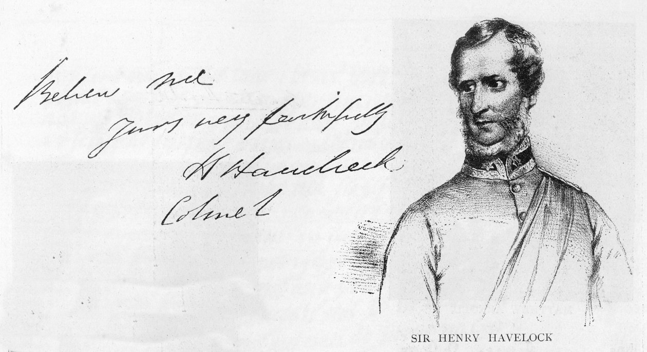 Escritura y firma de Sir Henry Havelock de Unbekannt