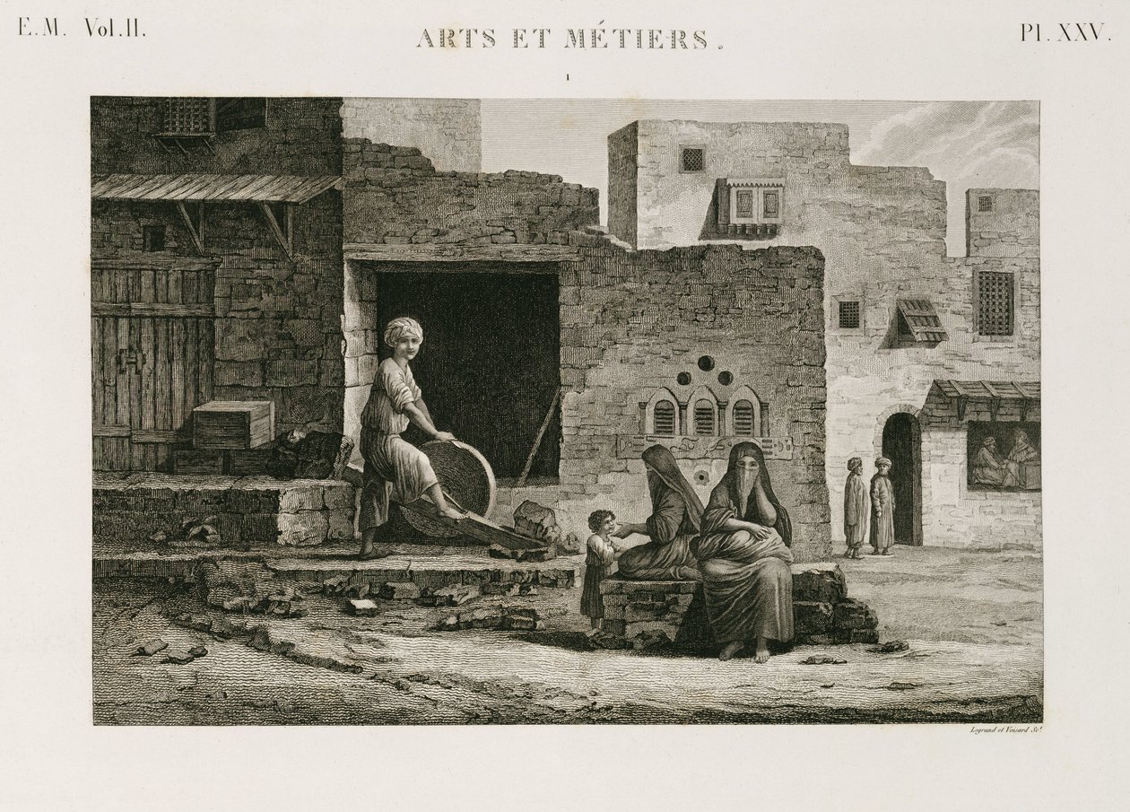 Ferretería y Artículos de Hierro. Afilador de cuchillos, Egipto, c. 1798 de Unbekannt