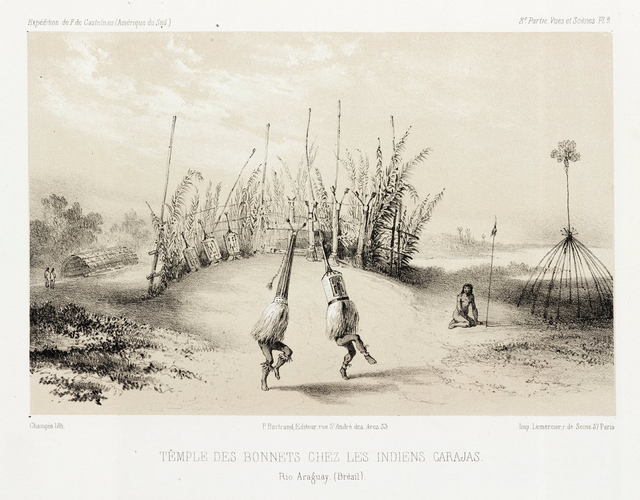 Tocado del templo de los indios Carajás, Brasil, c. 1843-1847 de Unbekannt