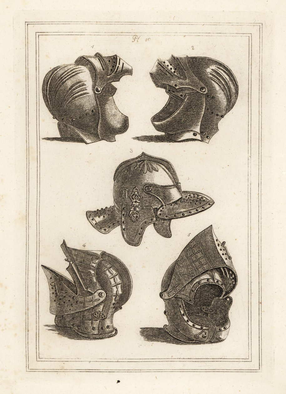Casco de John de Courcy, Conde de Ulster, casco de Oliver Cromwell, casco de justas de Unbekannt