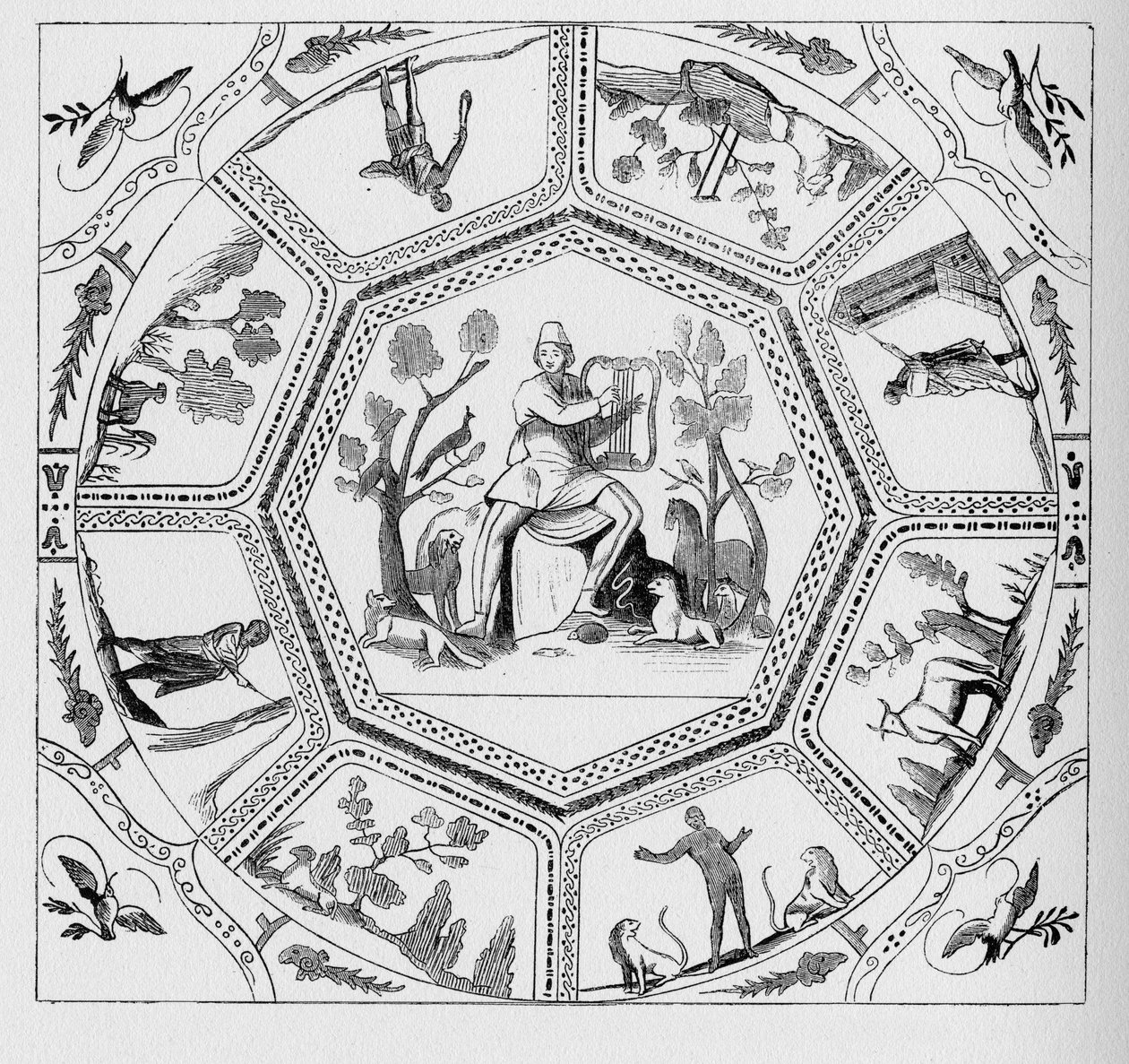 Historia de la Antigua Roma. Pinturas del primer siglo en la parte superior de una iglesia de Unbekannt