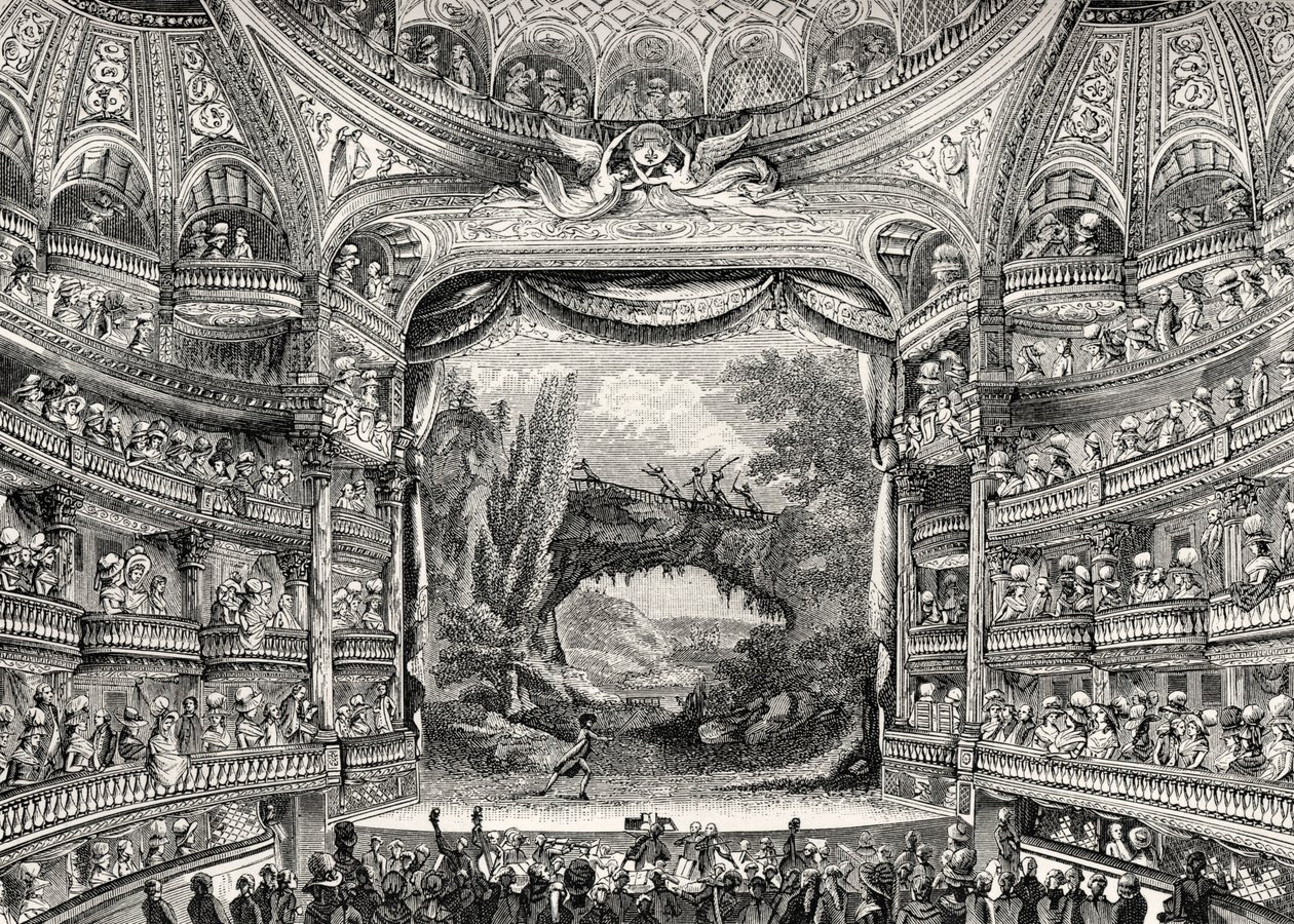 Historia del teatro: El teatro Variétés Amusantes de París (actual Théâtre-Francais) de Unbekannter Künstler