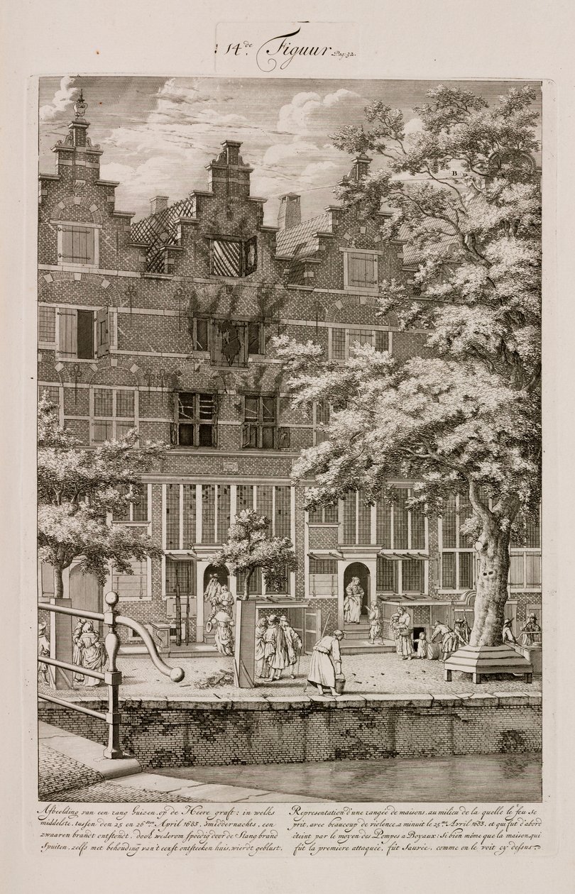 Casa dañada por el fuego, Ámsterdam, Holanda de Unbekannt