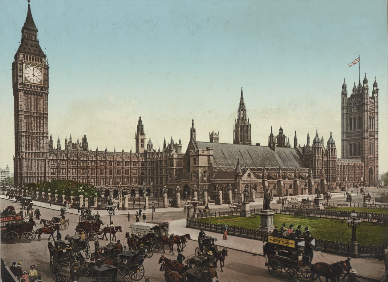 Casas del Parlamento, Londres, c.1890-1900 (impresión fotoquímica) de Unbekannt