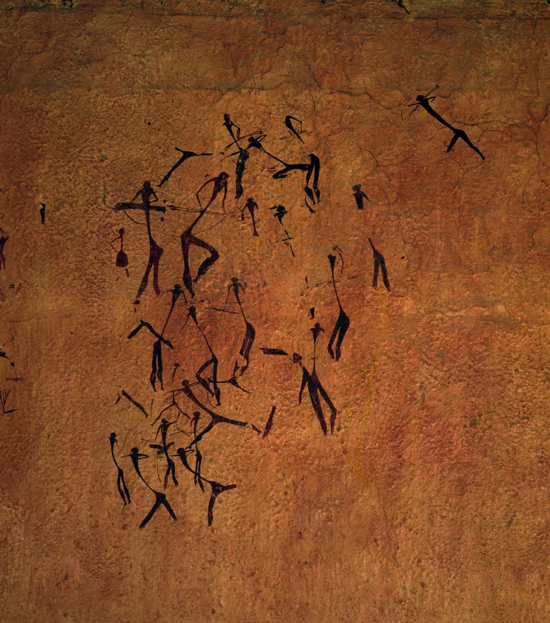 Escena de caza, de las Cuevas de la Valltorta, Neolítico (pintura mural) de Unbekannter Künstler